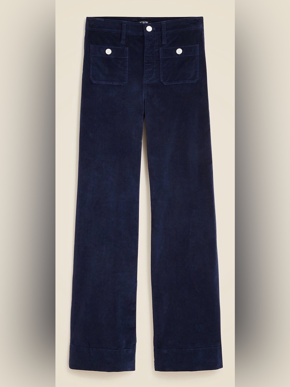 J.Crew Petite wide leg velvet sailor trouser